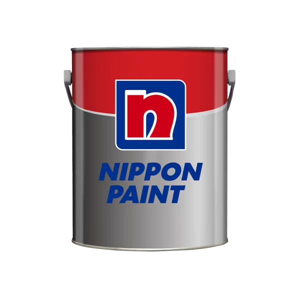 Nippon Paint branded paint can featuring a red lid and silver body, ideal for home improvement and renovation projects.