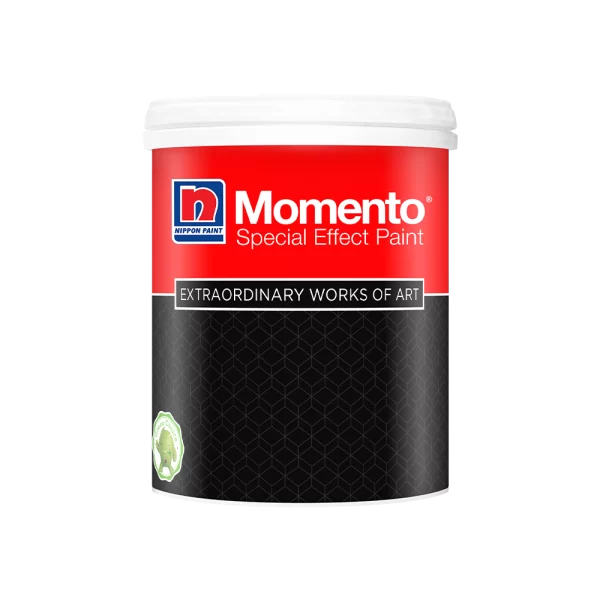 Nippon Paint Momento Special Effect Paint can, designed for creating extraordinary works of art. Ideal for innovative home decor and artistic projects, featuring eco-friendly branding.