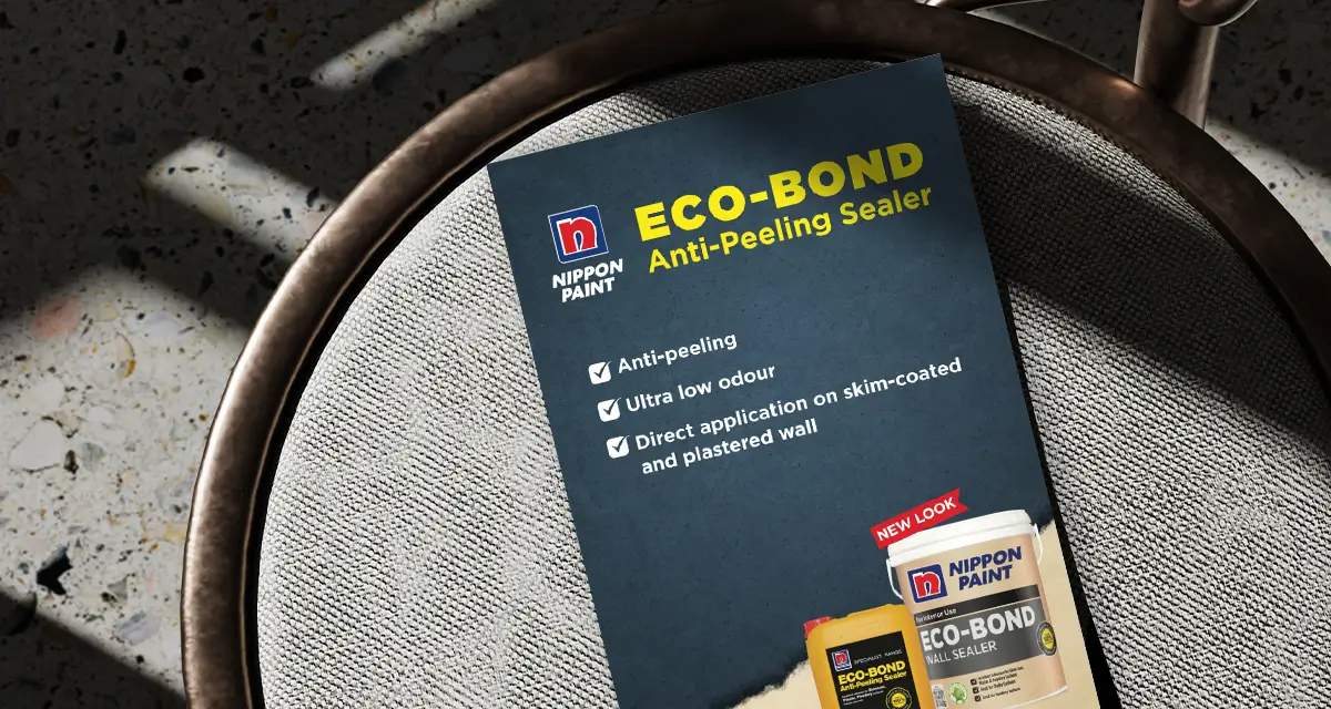 Nippon Paint Eco-Bond Sealer colour card on chair