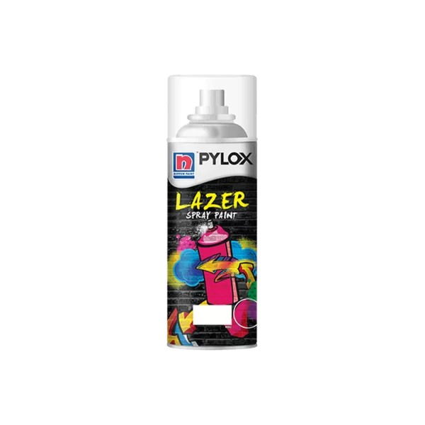 Nippon Paint Pylox Lazer Spray Paint can, featuring vibrant colors and a sleek design, ideal for artists and DIY projects.
