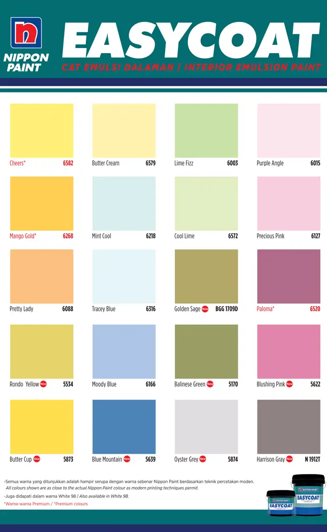 Nippon Paint Easycoat colour card
