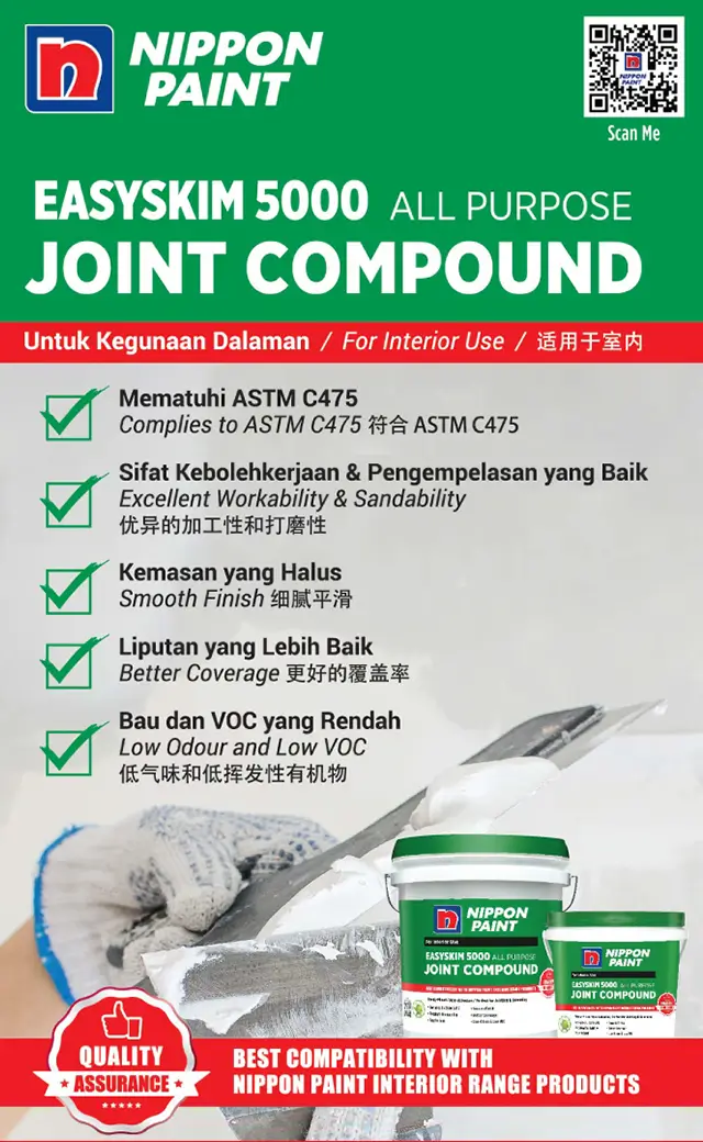 Nippon Paint Easyskim 5000 All Purpose Joint Compound colour card