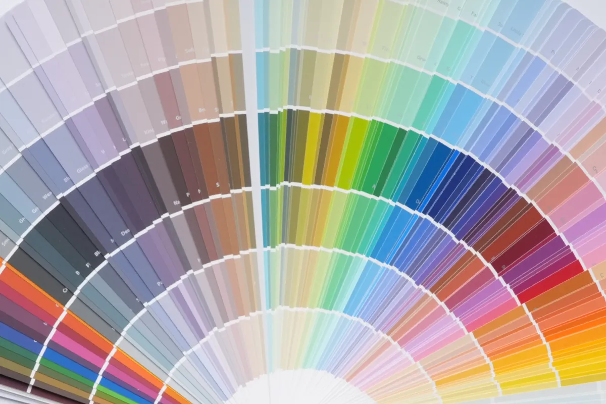 Collection of colour samples in colour fandeck