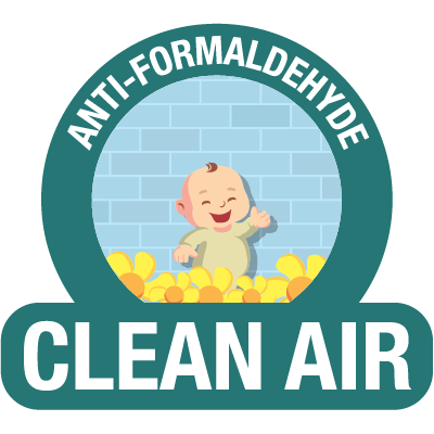 Nippon Paint logo featuring a cheerful baby surrounded by yellow flowers, promoting anti-formaldehyde technology for clean air.