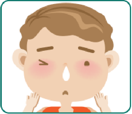 Illustration of a young boy with a concerned expression, touching his face, possibly indicating discomfort or irritation. The image emphasizes the importance of using quality products like Nippon Paint to create a safe and comfortable environment.
