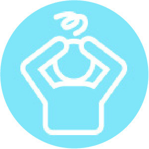 Icon depicting a person holding a light bulb above their head, symbolizing creativity and innovation, with a light blue background. Ideal for showcasing Nippon Paint's commitment to inspiring creative solutions in the paint industry.