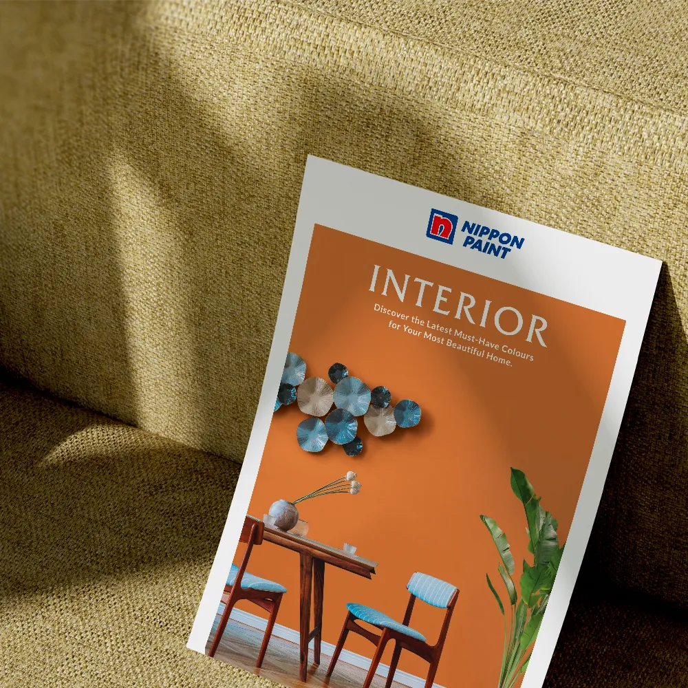 Nippon Paint Interior lookbook on yellow couch